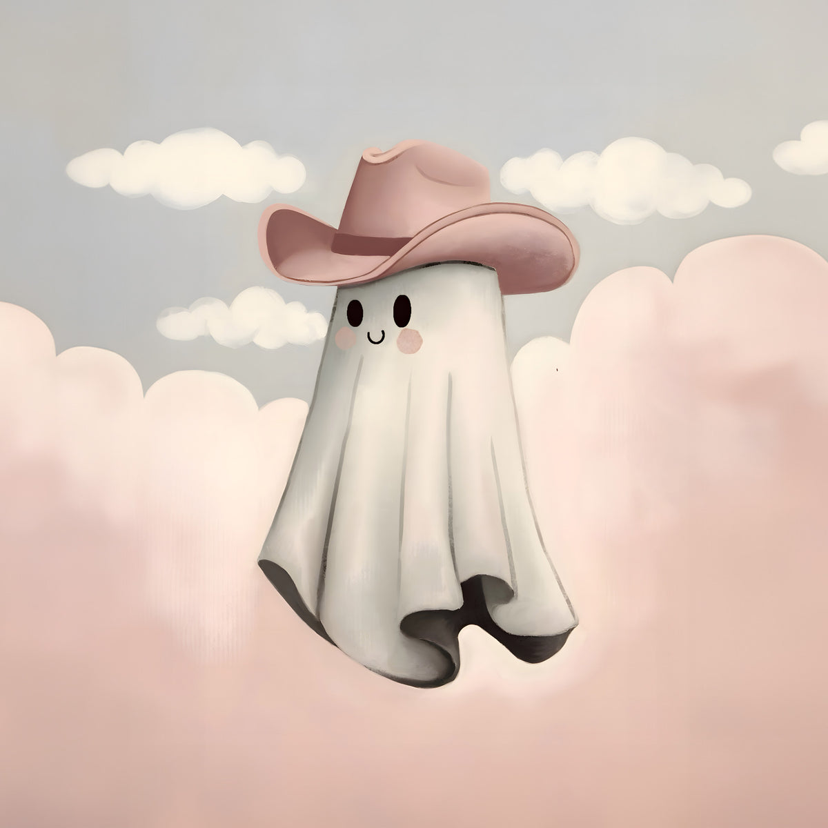 Howdy Ghost Wall Mural in your room — zoomed