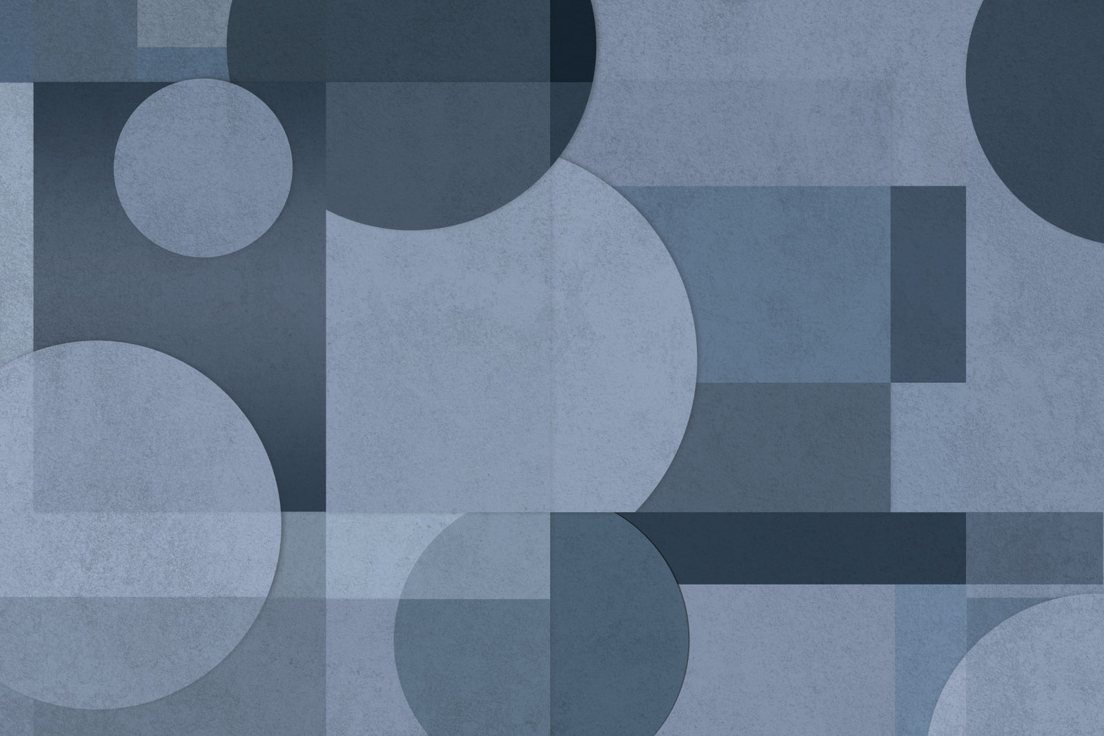 Abstract Blue Geometry Wall Mural