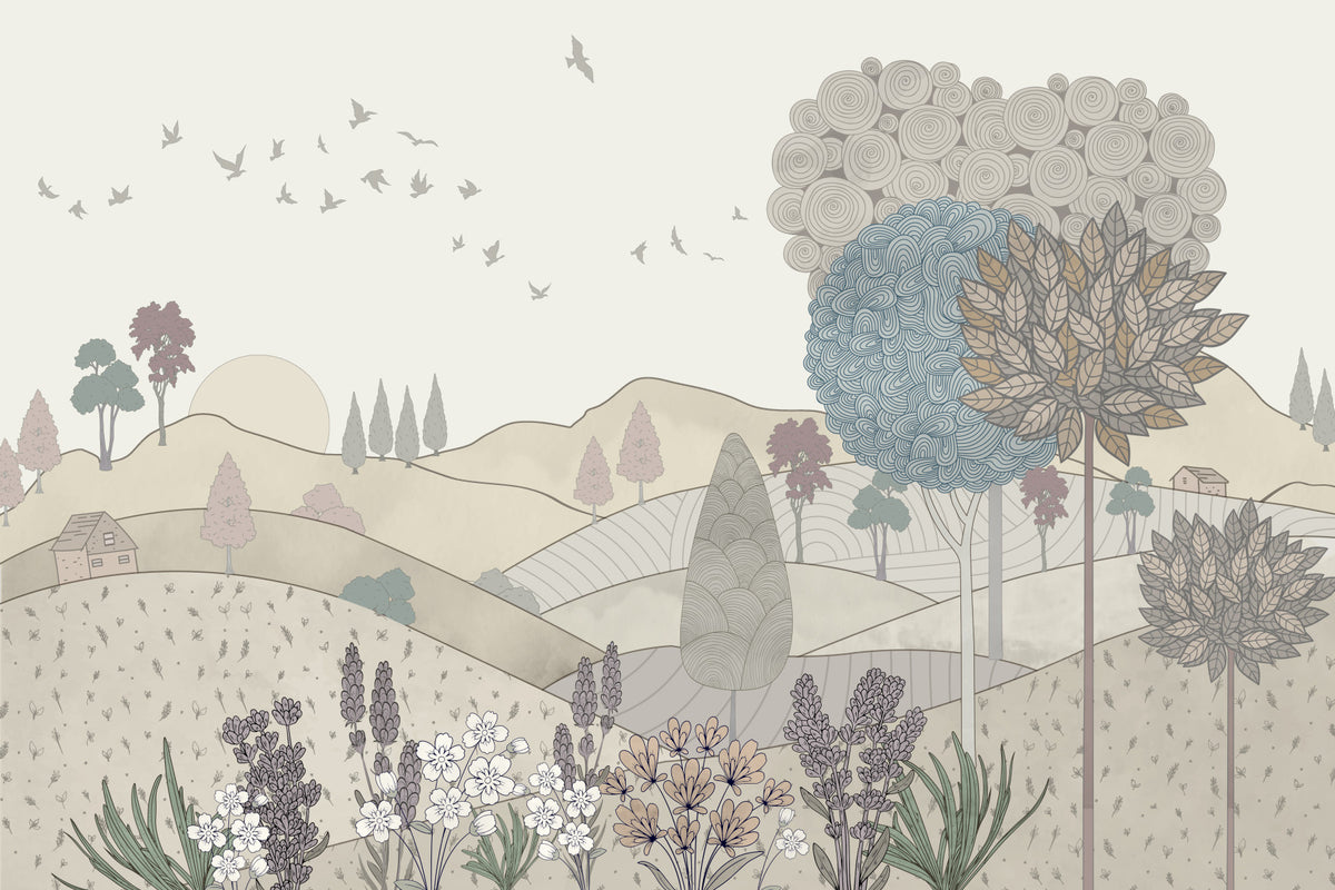 Drawn Dreamscape Wall Mural in your room