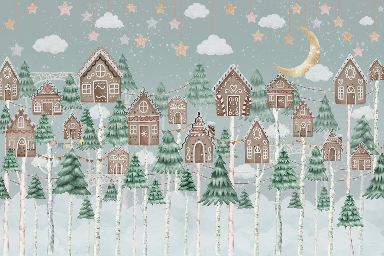 Winter Village Magic Wall Mural