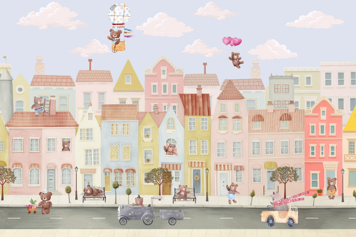 Teddy's Town Wall Mural in your room