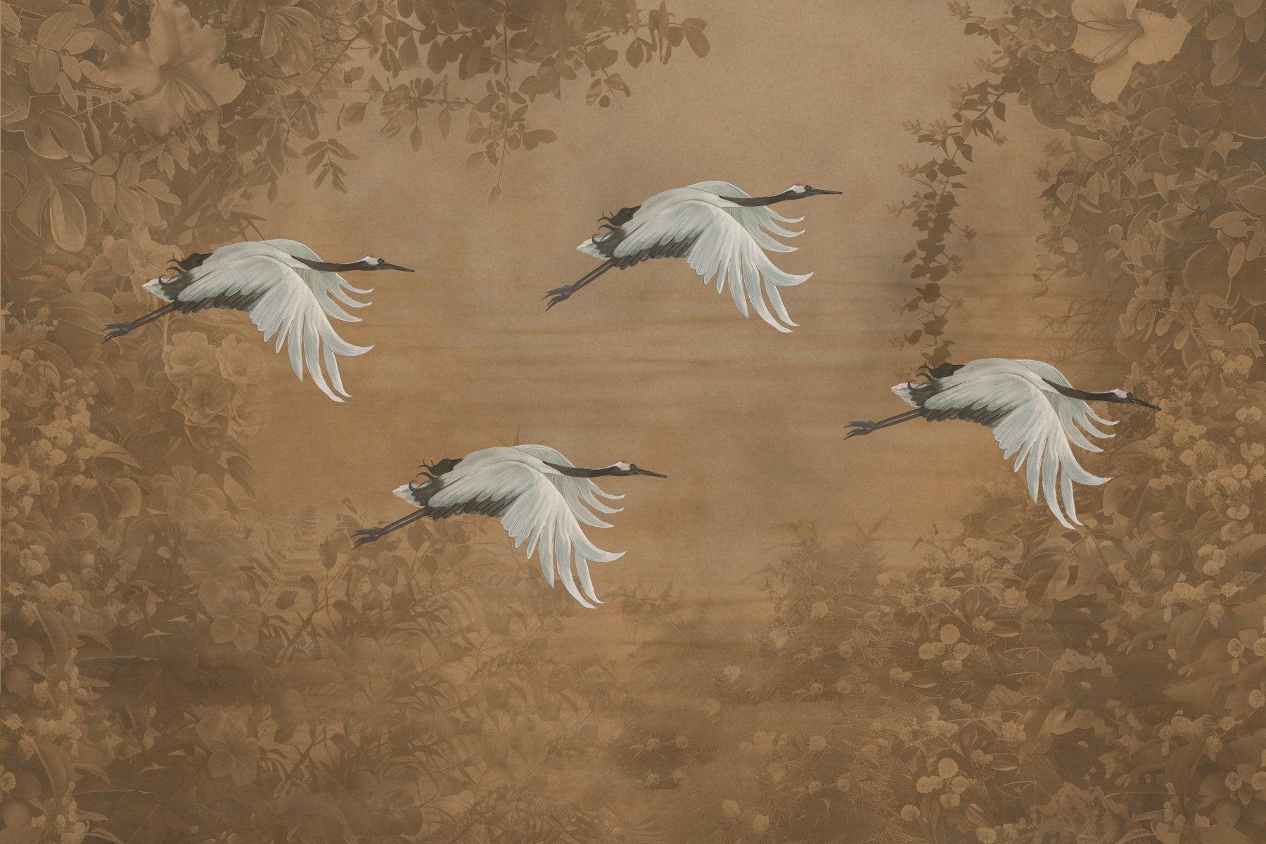 Asian Avian Dream Wall Mural in your room — zoomed