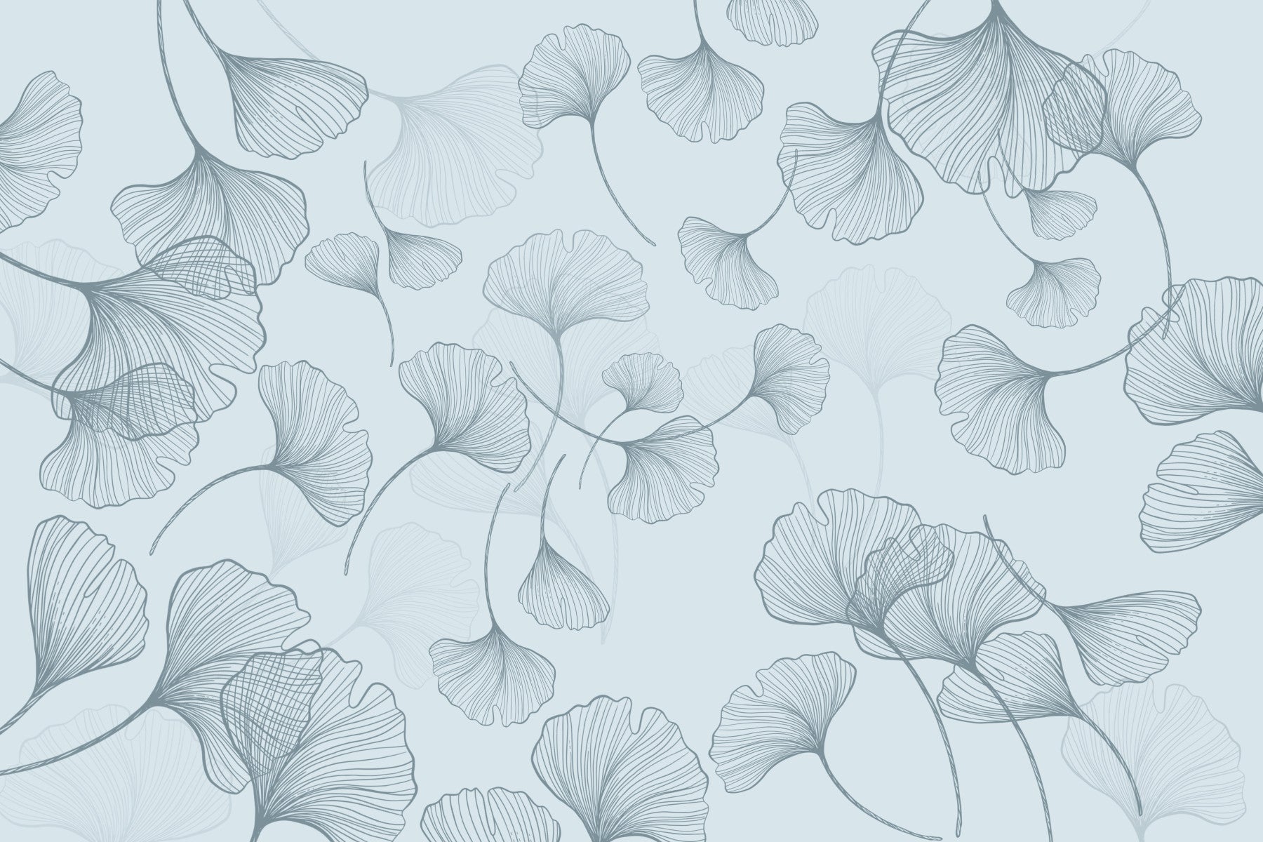 Pale Ginkgo Dreams Wall Mural