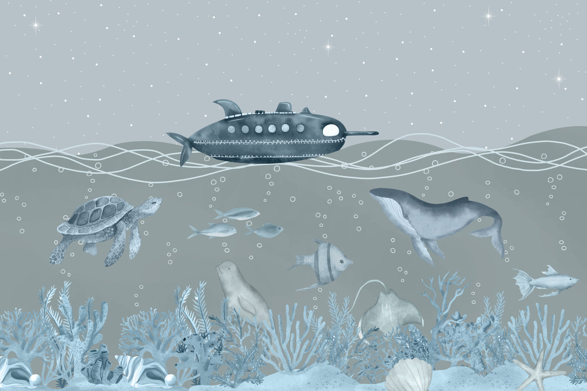 Submarine Wonders Wall Mural in your room