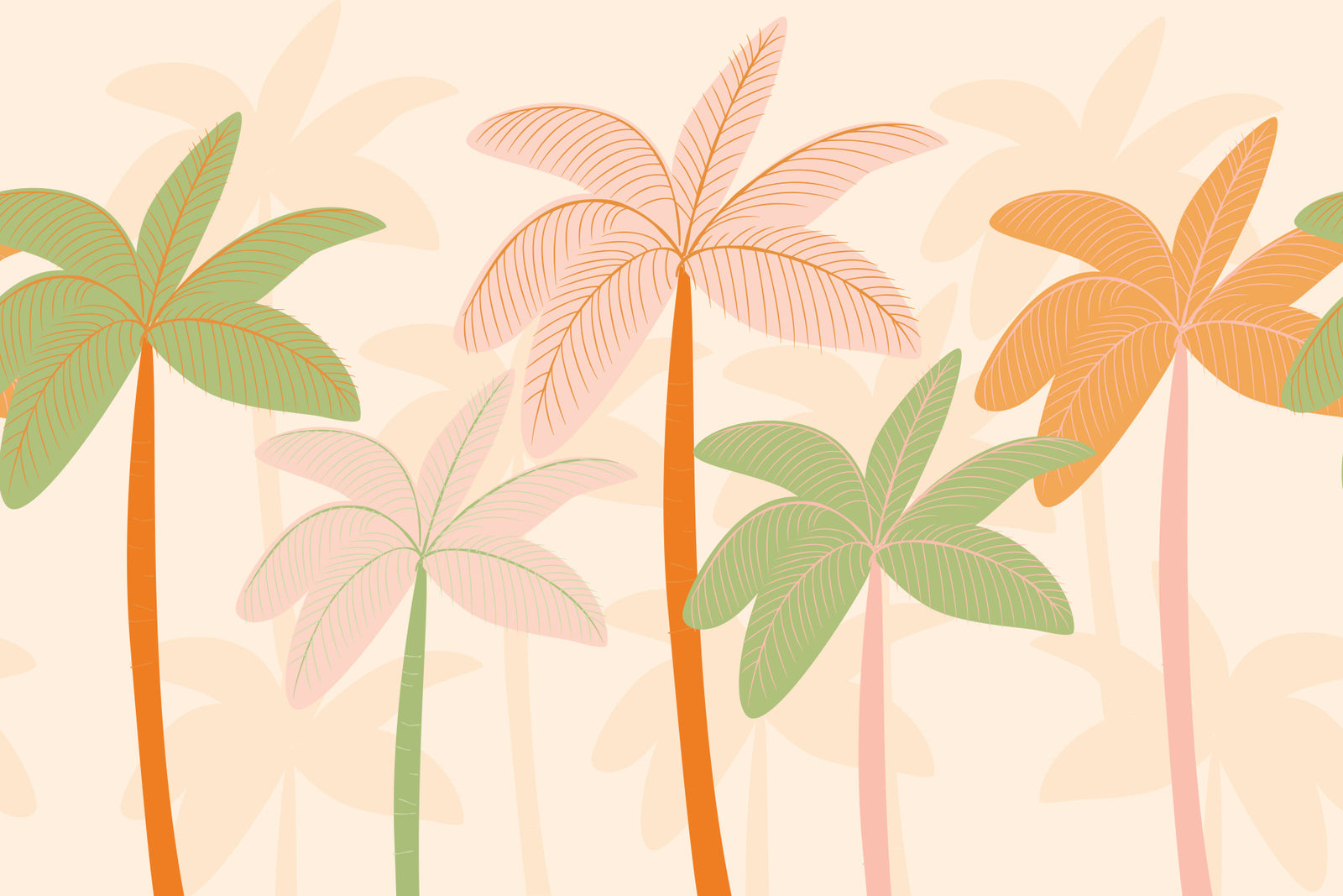Tropical Pastel Dream Wall Mural