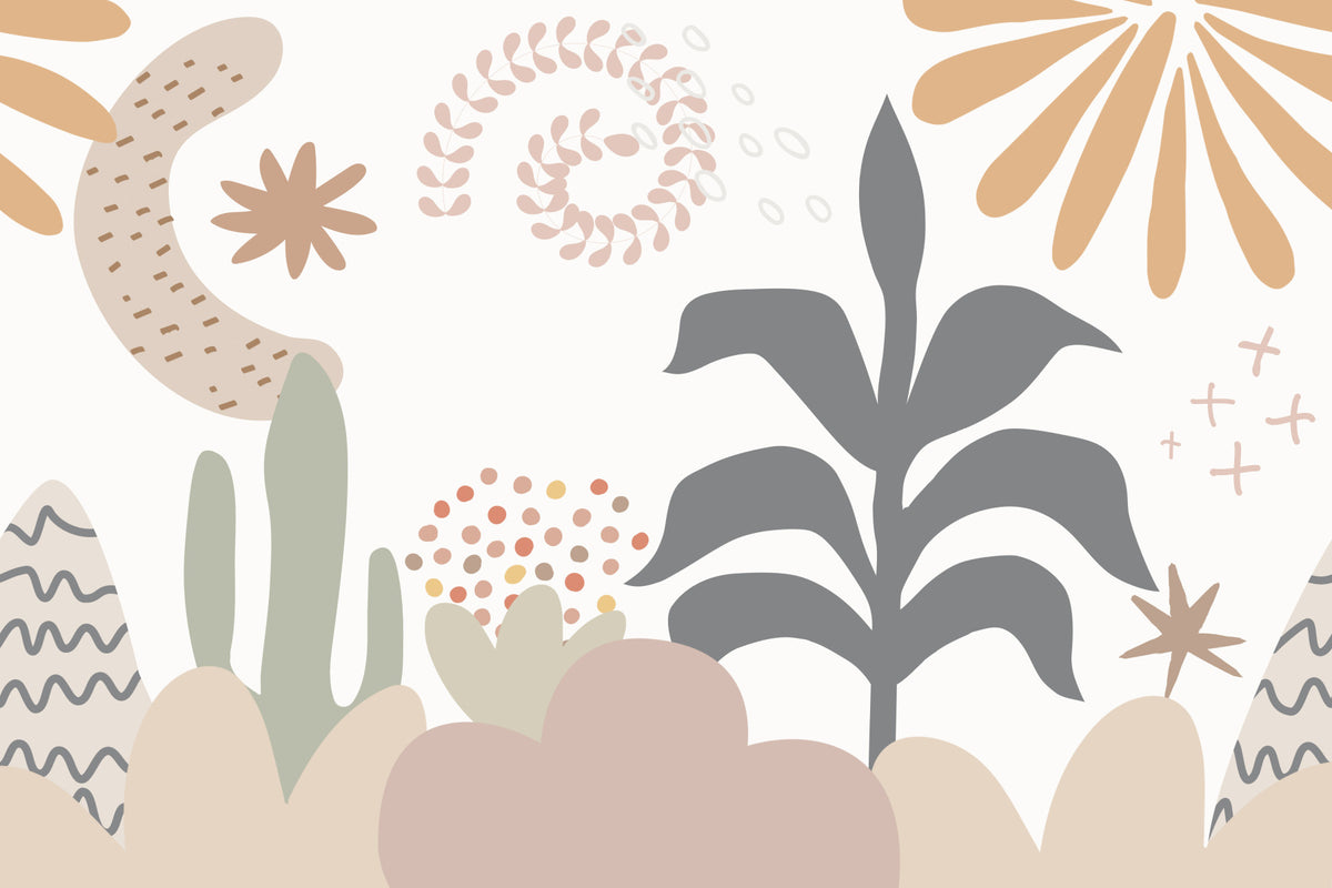Abstract Botanical Dreams Wall Mural in your room