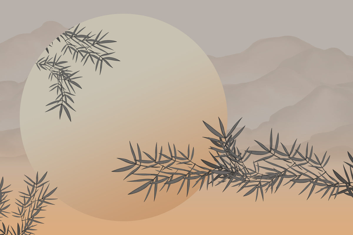 Bamboo Zen Wall Mural in your room — zoomed