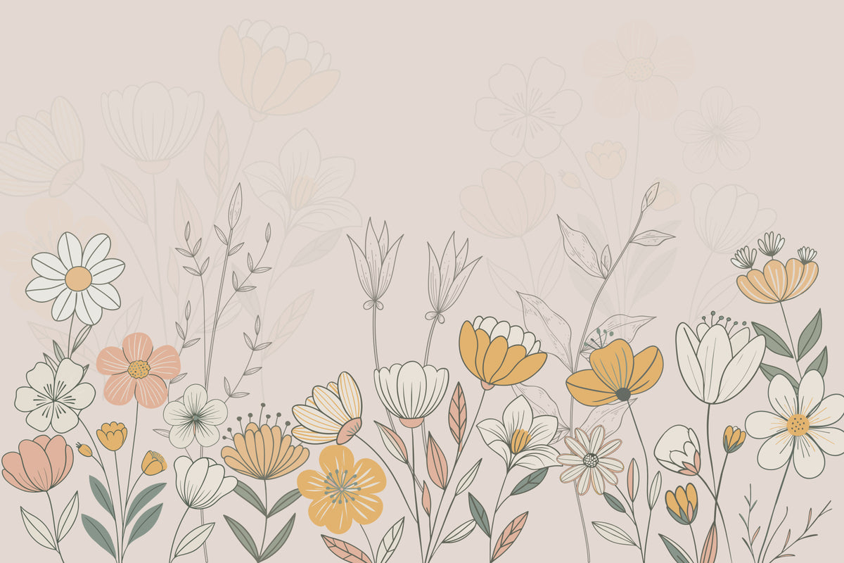 Floral Whisper Wall Mural in your room