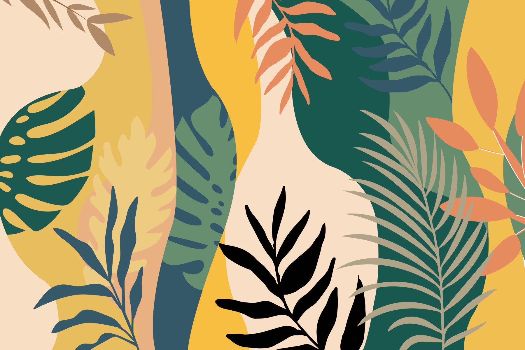 Abstract Leaf Canopy Wall Mural
