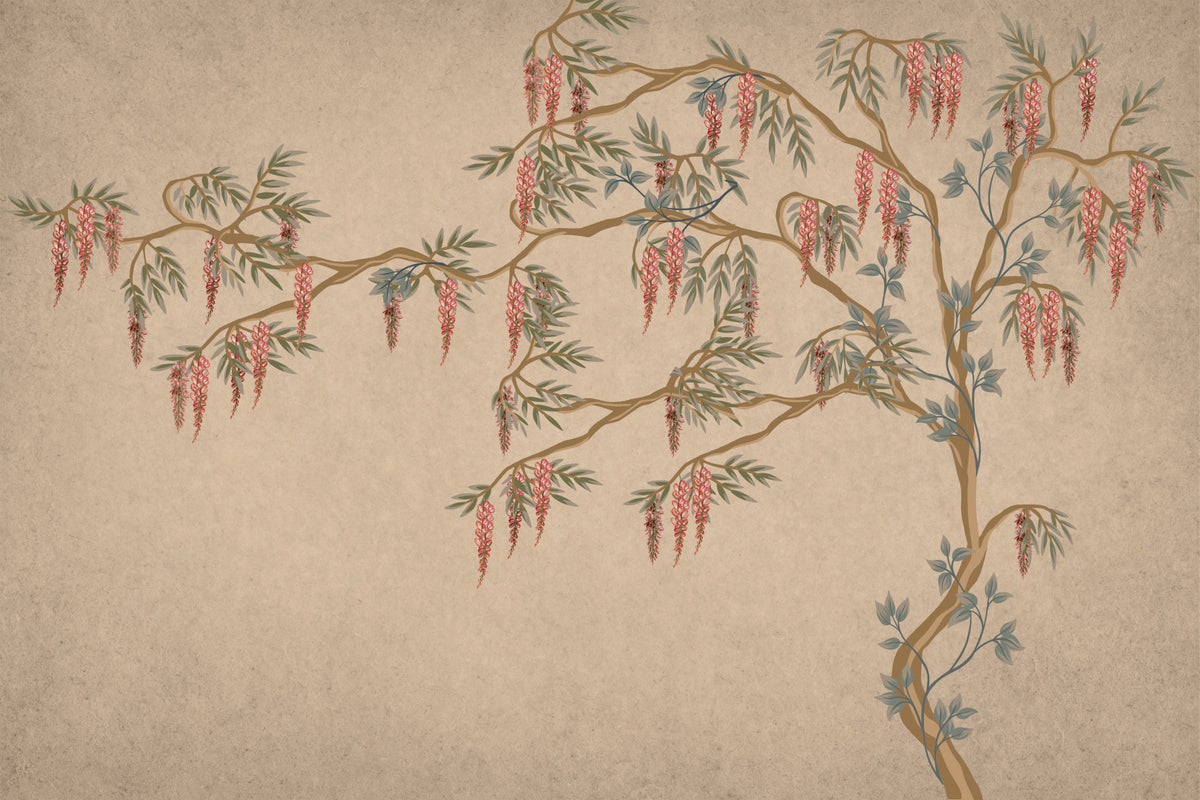 Vintage Bloom Wall Mural in your room — zoomed