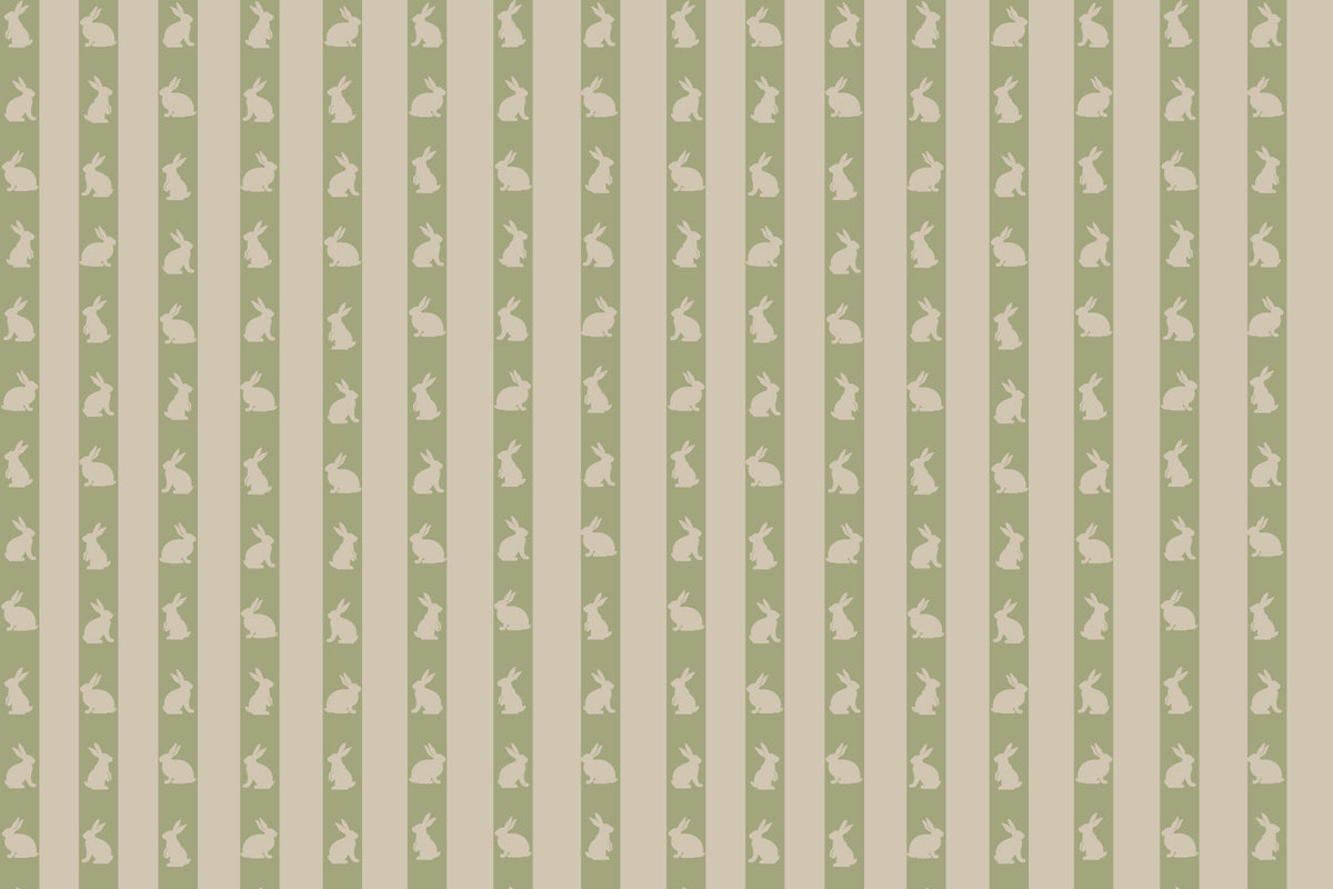 Serene Rabbit Rows Wall Mural in your room