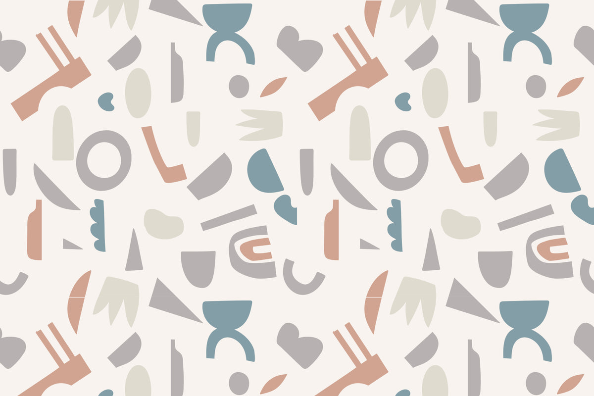 Soft Geometry Wall Mural in your room — zoomed