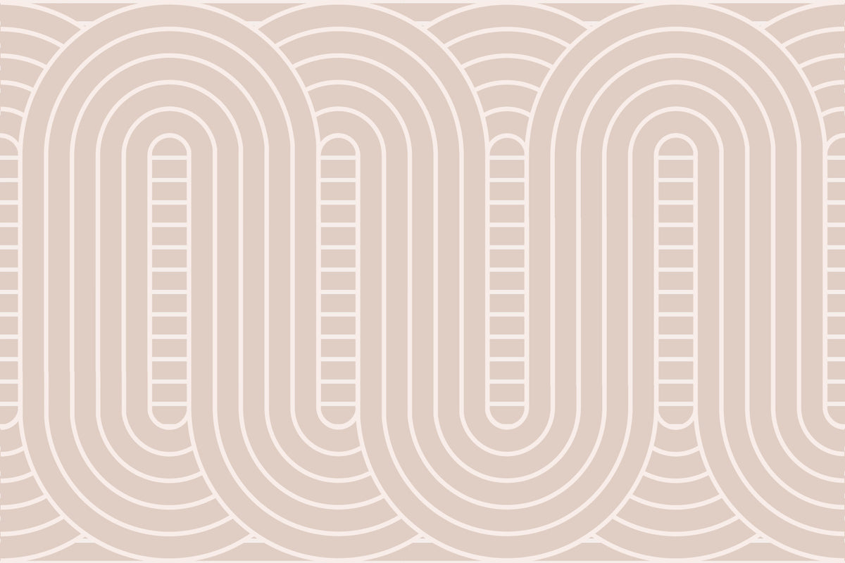 Arcadia Curved Beige Wallpaper Wall Mural in your room — zoomed