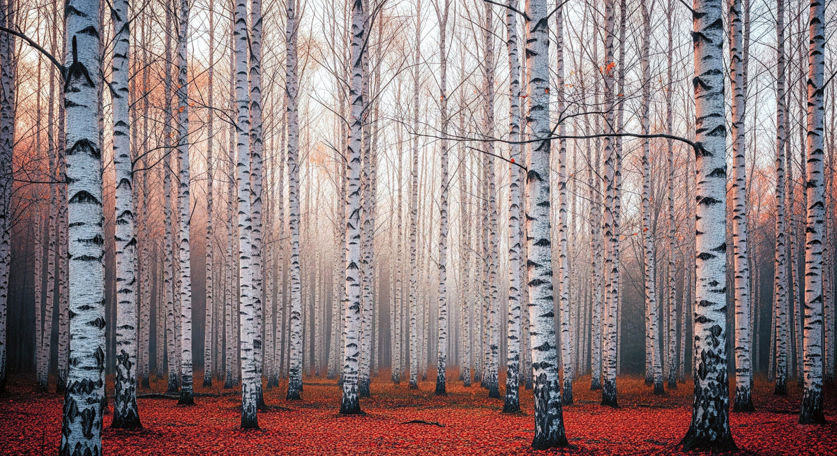 Birch Autumn Serenity Wall Mural in your room