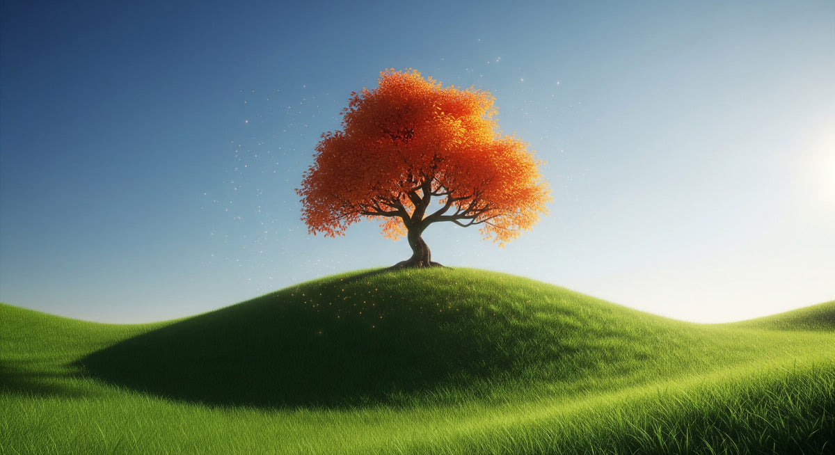 Autumnal Hillside Wall Mural in your room — zoomed