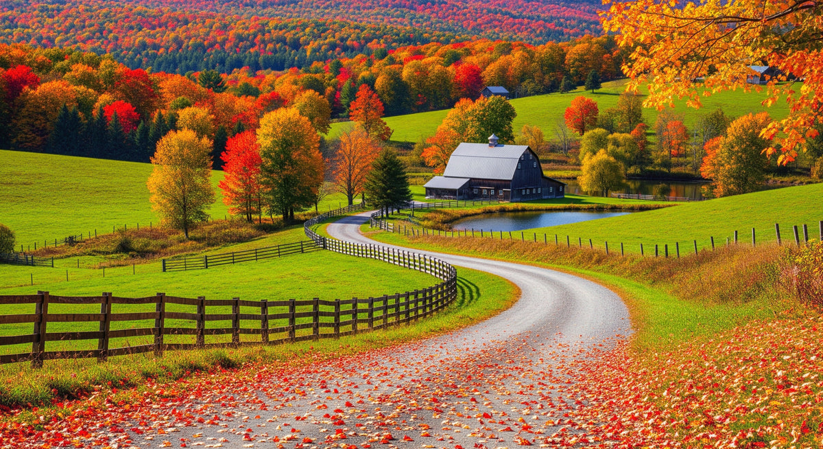 Autumnal Farm Charm Wall Mural in your room — zoomed