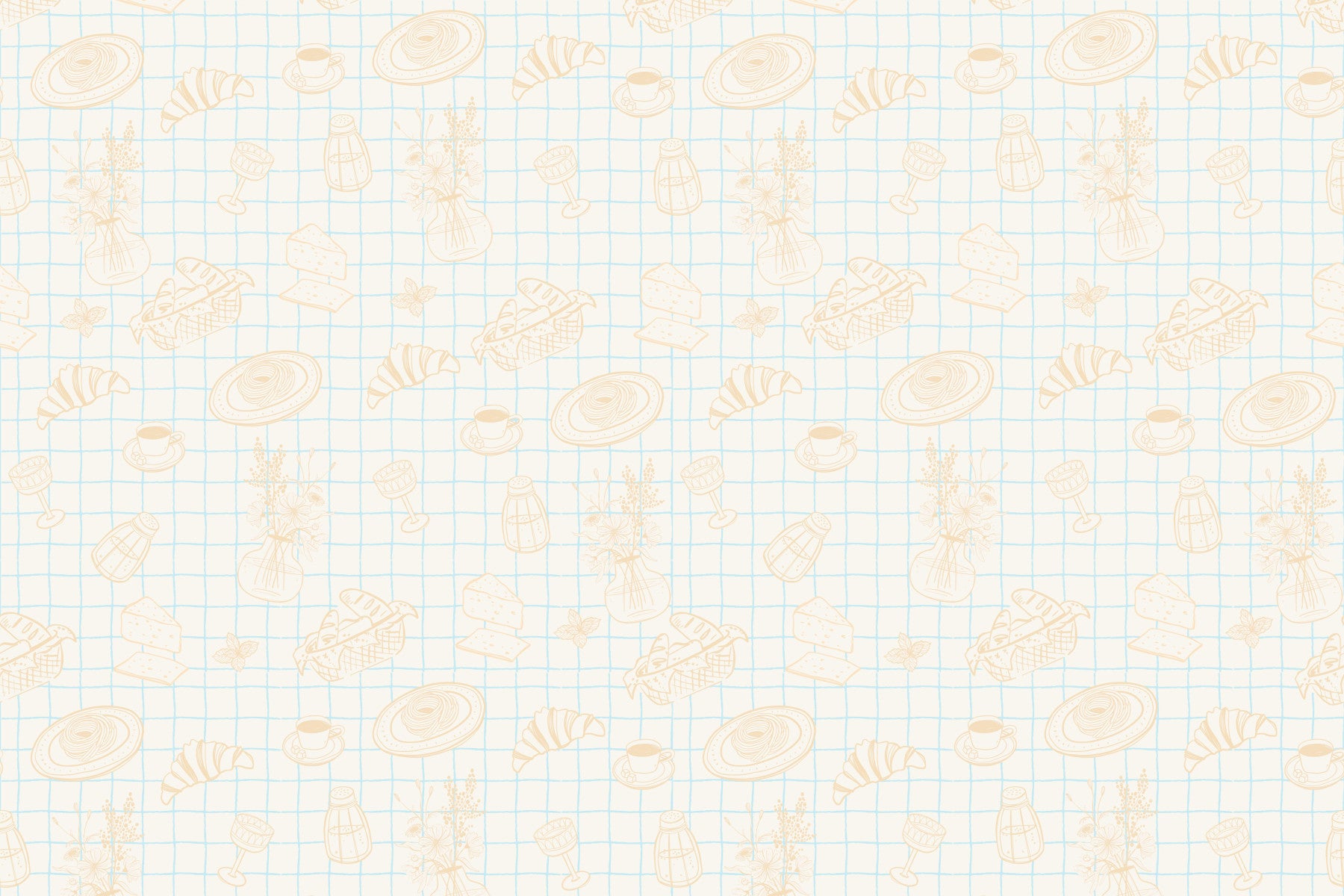 Gourmet Doodles Wall Mural