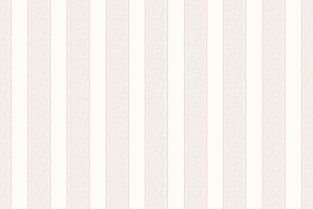 Vintage Stripe Flourish Wall Mural in your room — zoomed