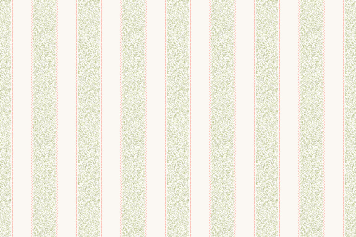 Vintage Stripe Serenity Wall Mural in your room — zoomed