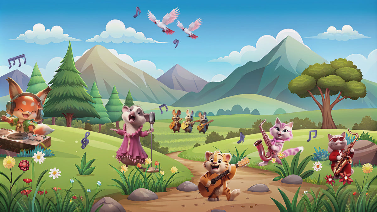 Animal Bandstand Vista Wall Mural in your room — zoomed
