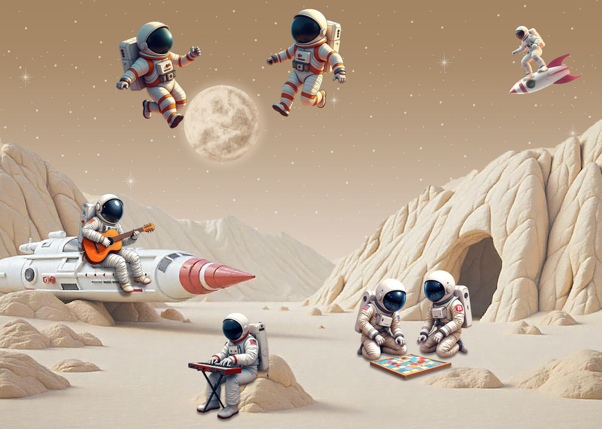 Moon Tunes Cosmic Crew Wall Mural in your room