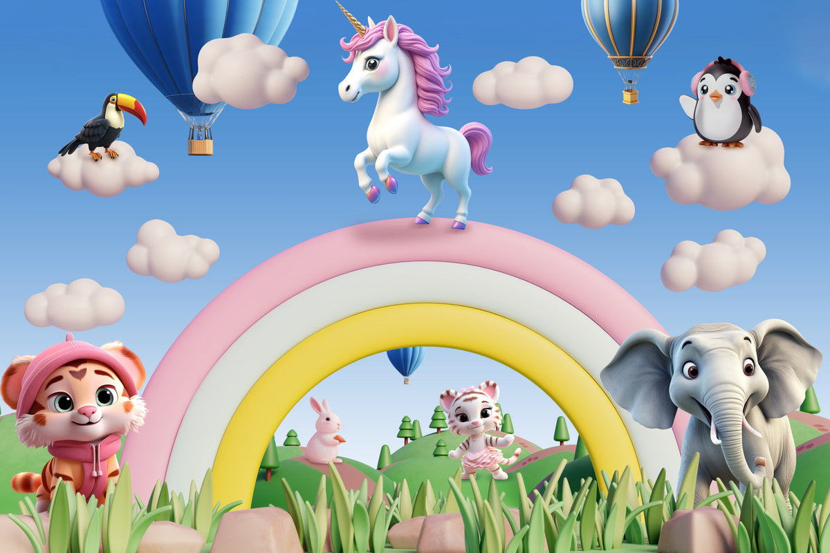 Sky High Pals Wall Mural in your room — zoomed