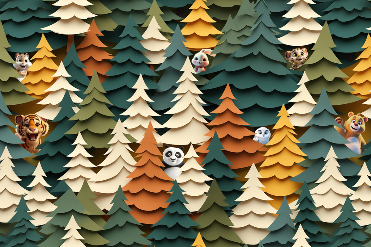 Woodland Peek-a-Boo Wall Mural