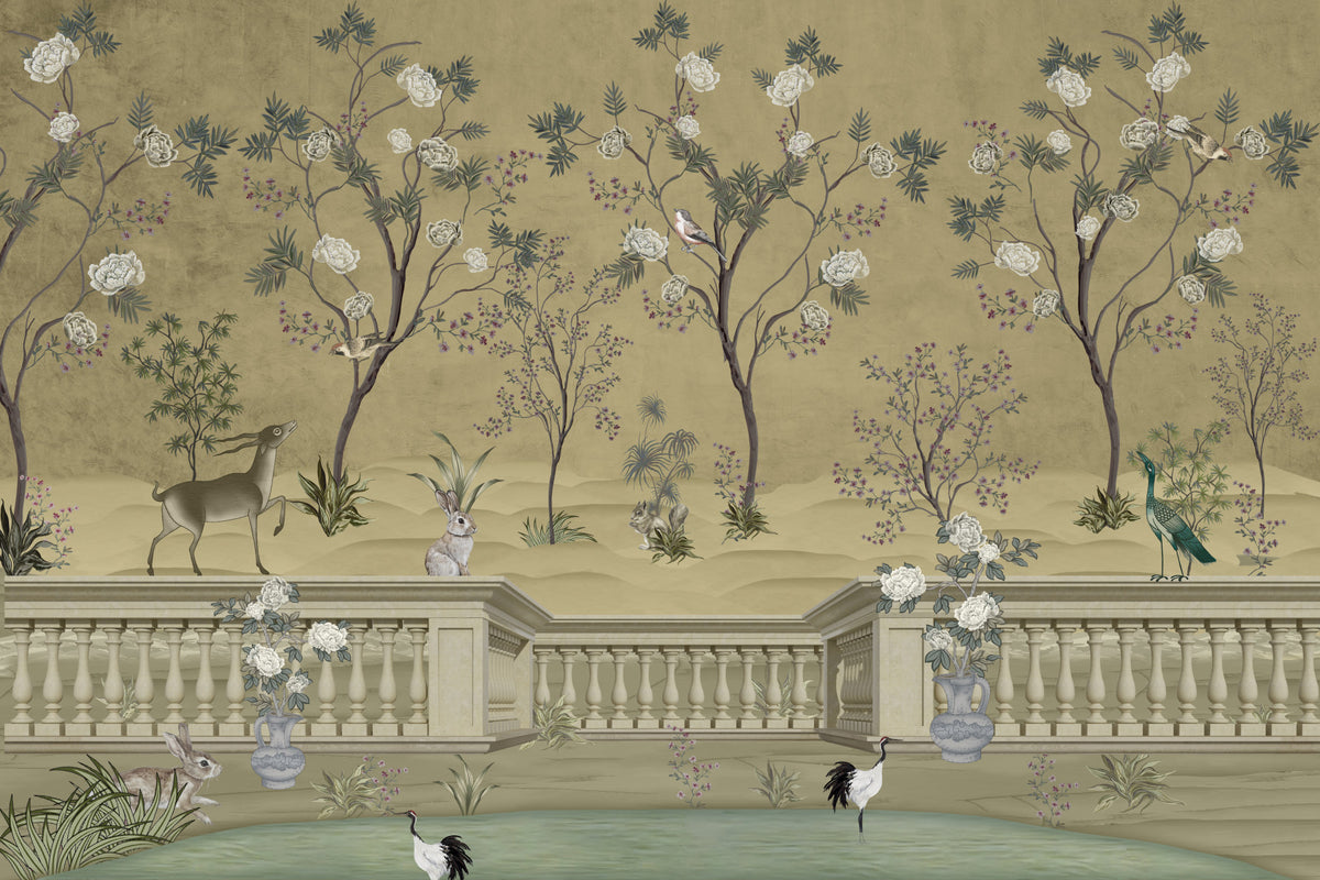 Serene Chinoiserie Wall Mural in your room