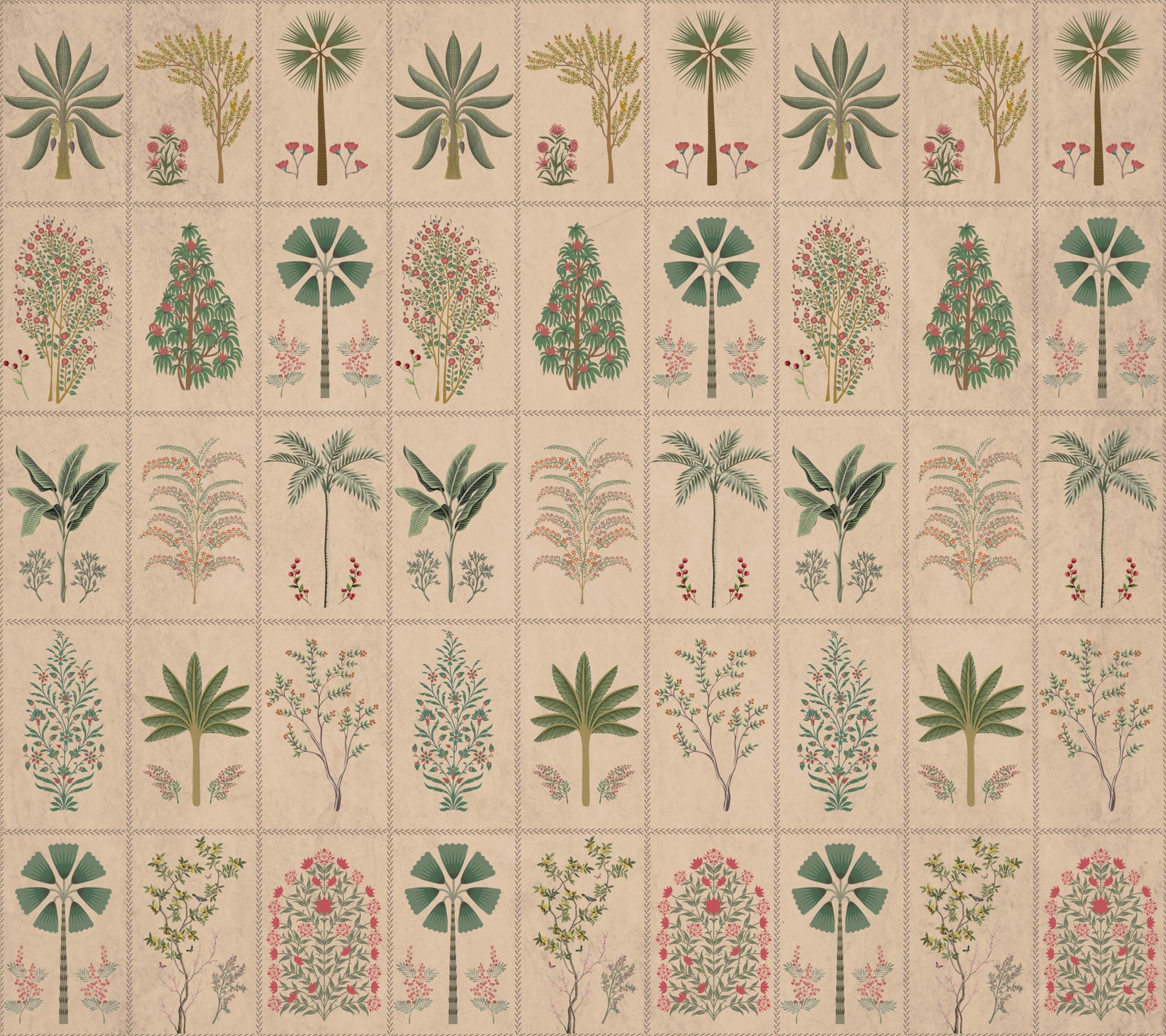 Vintage Garden Tile Wall Mural