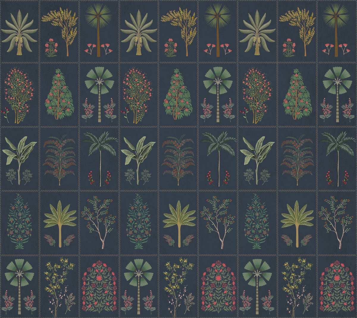 Exotic Grove Tiles Wall Mural in your room