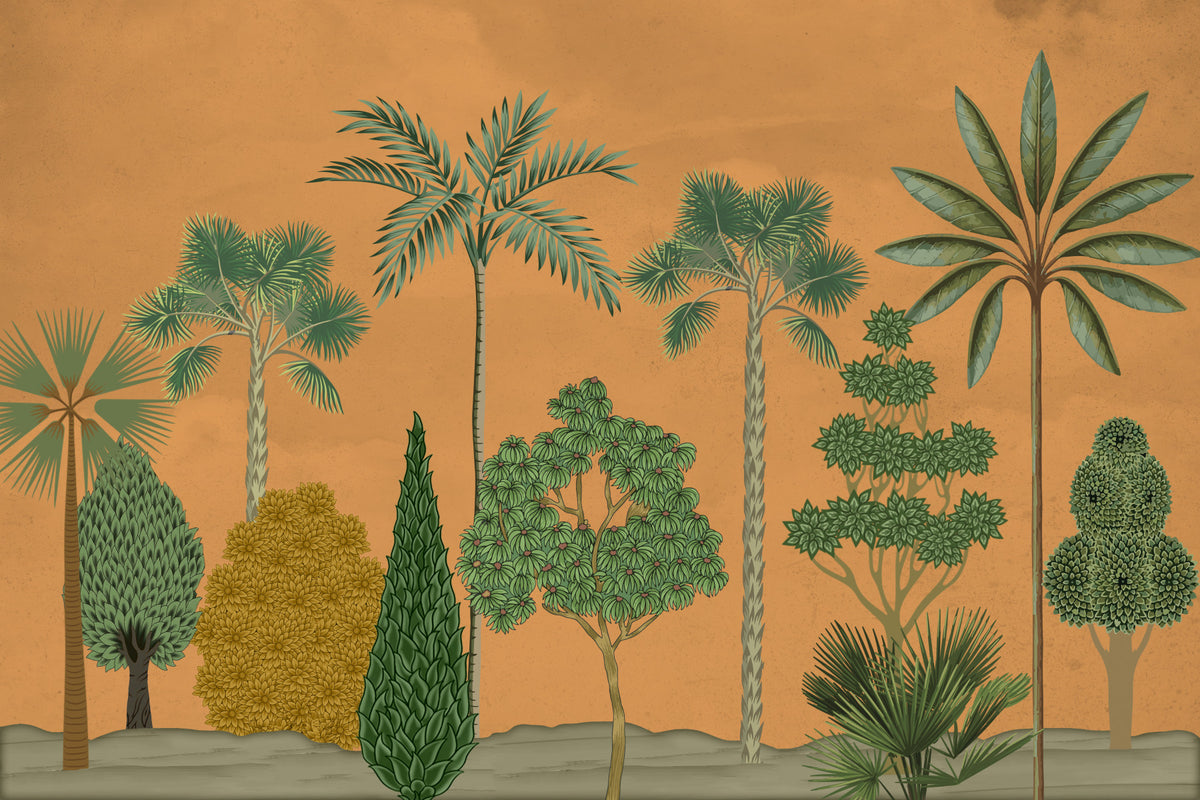 Earthy Palm Wall Mural in your room