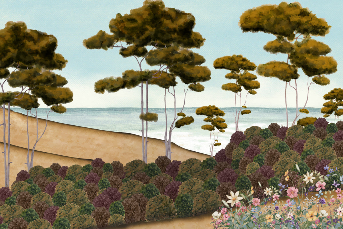Coastal Grove Serenity Wall Mural in your room — zoomed