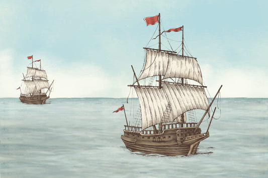 Tall Ships on the Horizon Wall Mural