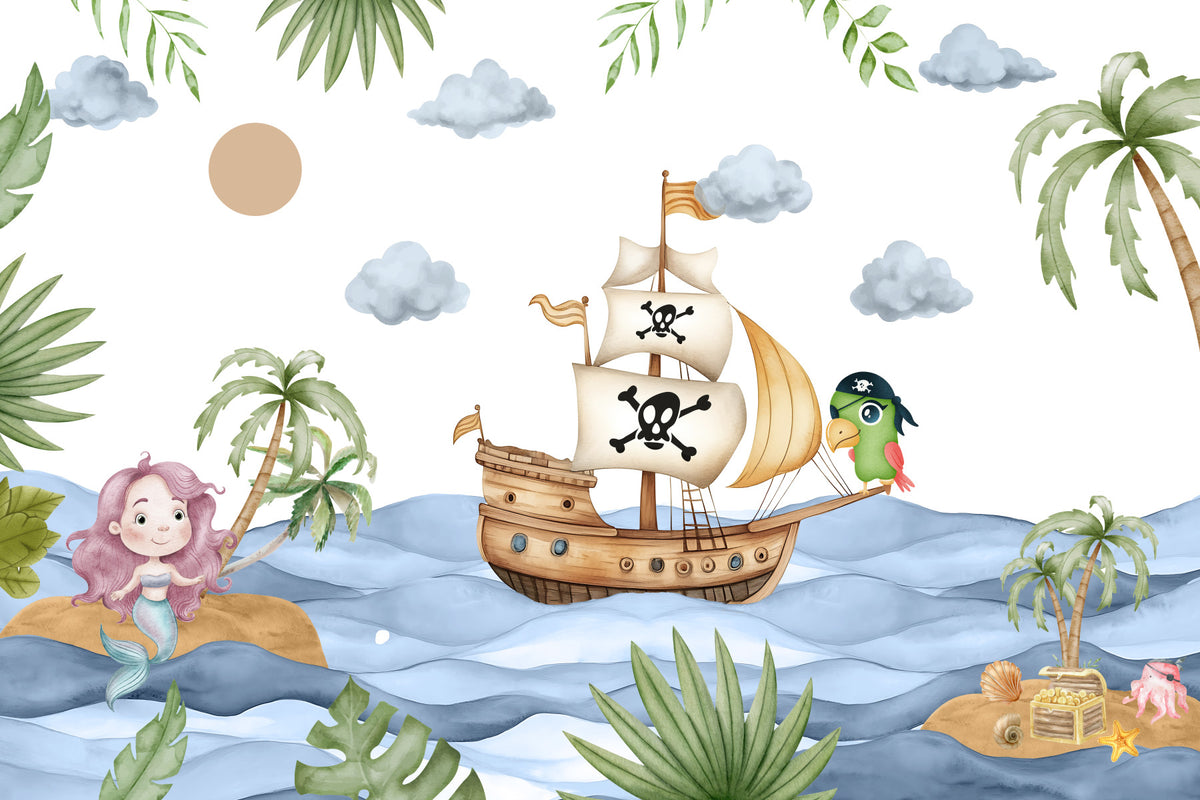 Pirate Cove Adventure Wall Mural in your room — zoomed