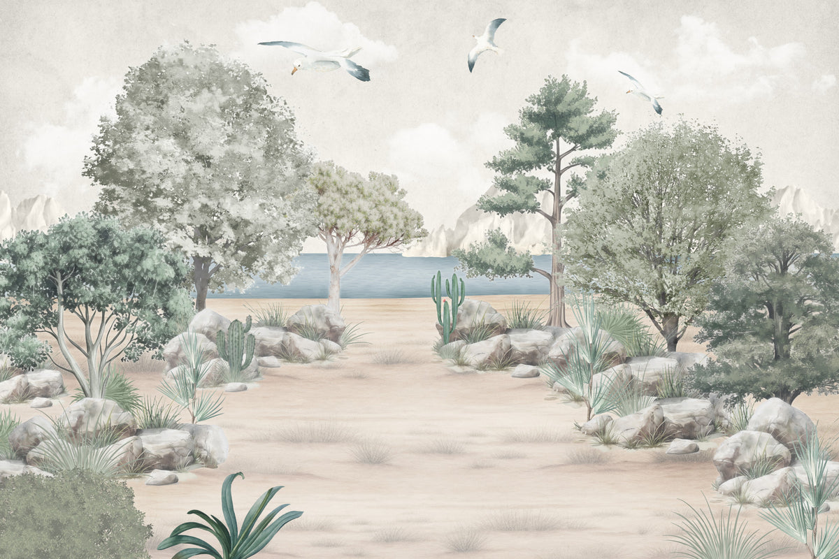 Coastal Vista Calm Wall Mural in your room — zoomed