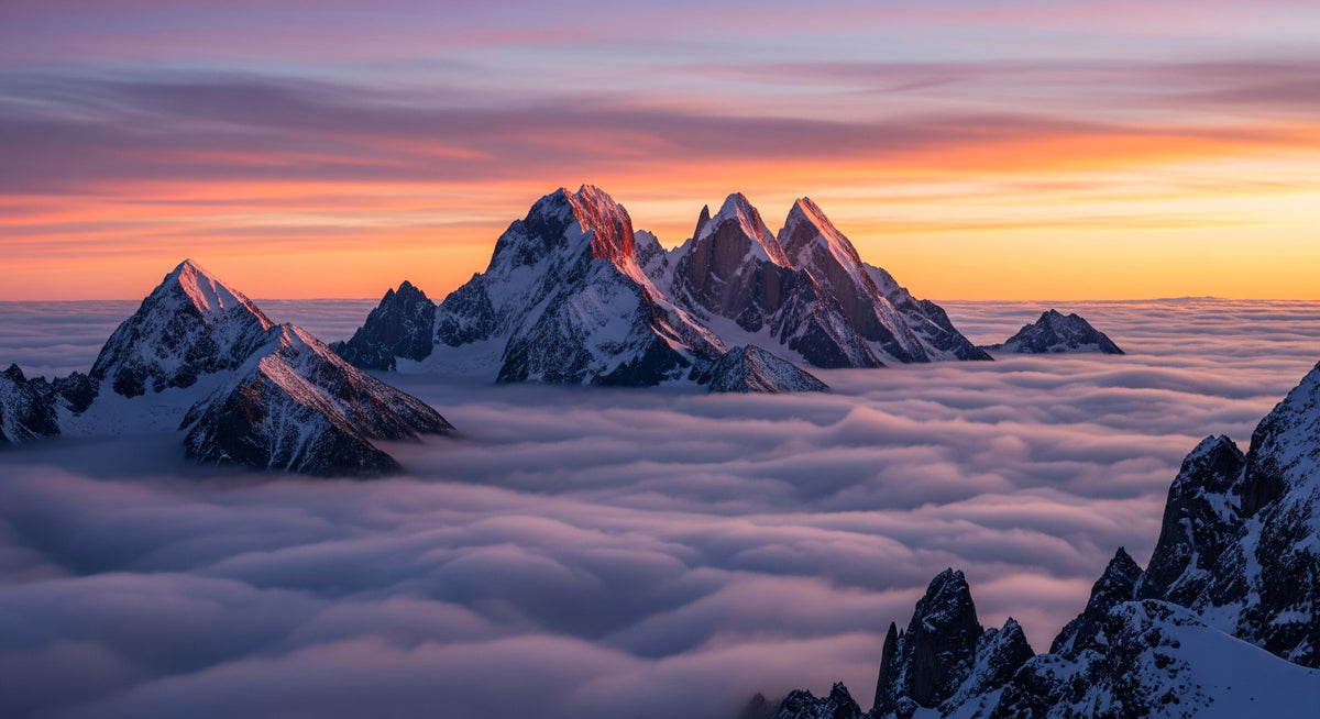 Mountains in Clouds Wall Mural in your room — zoomed