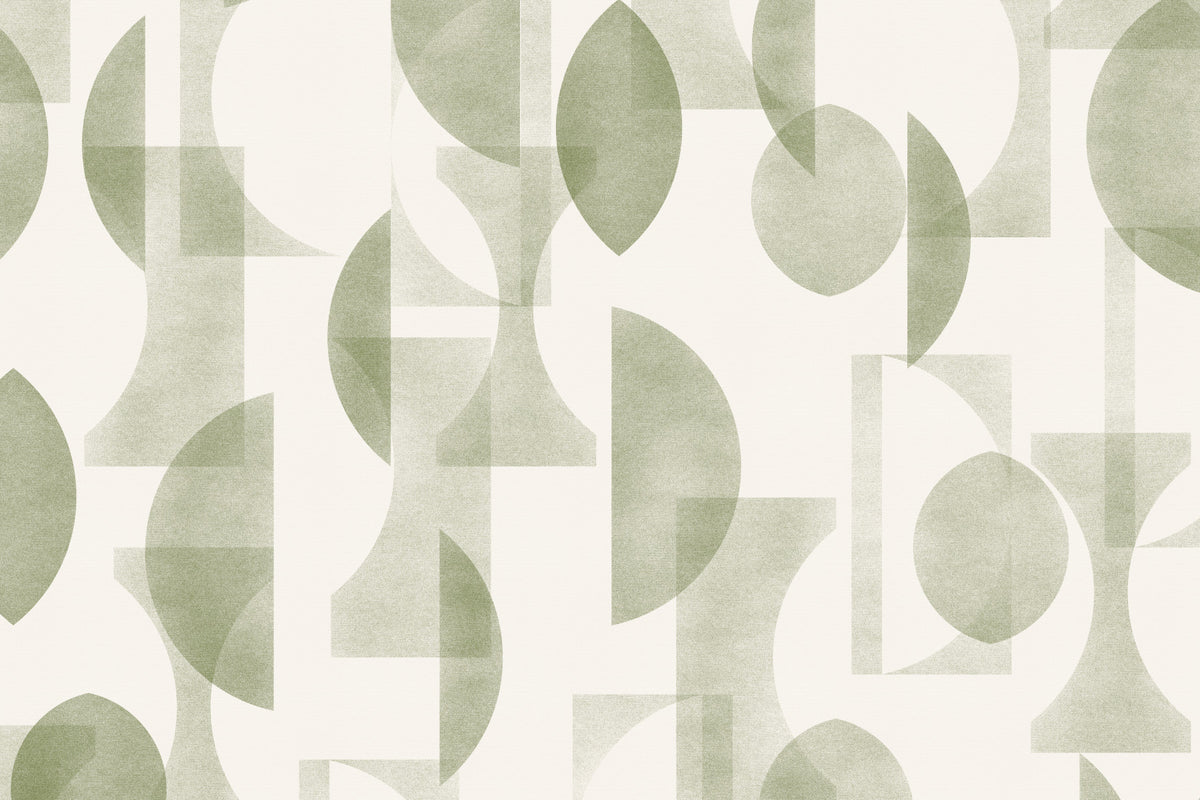 Geometrica Olive Wall Mural in your room — zoomed
