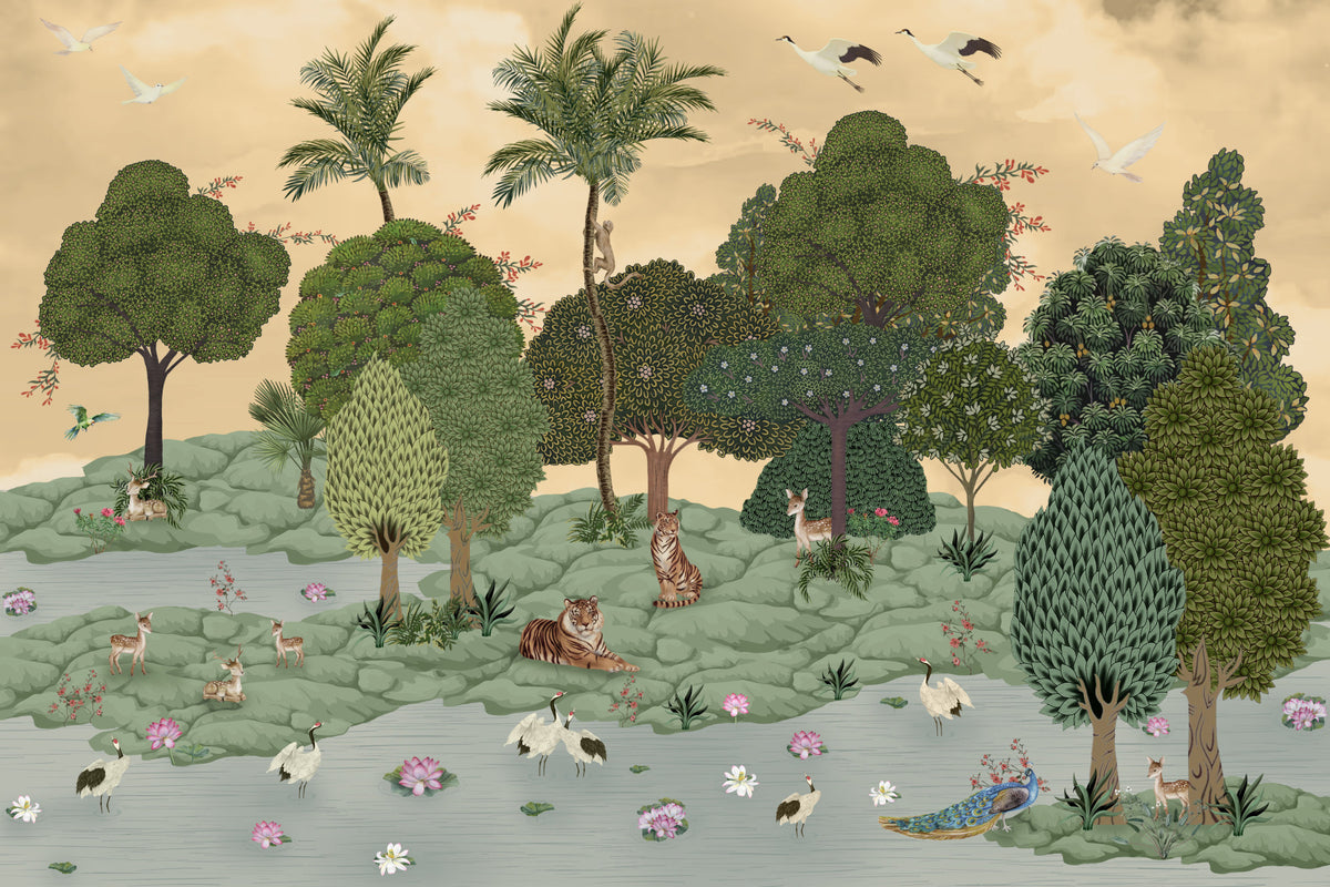 Sundarvan Wall Mural in your room — zoomed