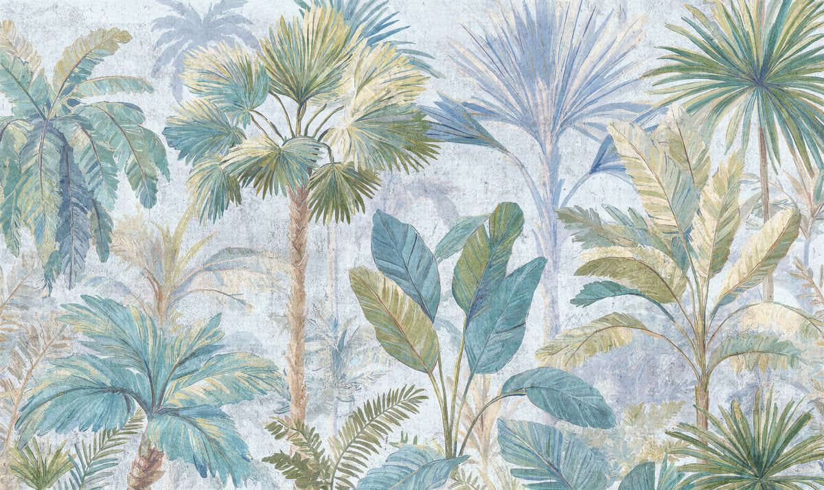 Azure Palms Daylight Wall Mural in your room — zoomed