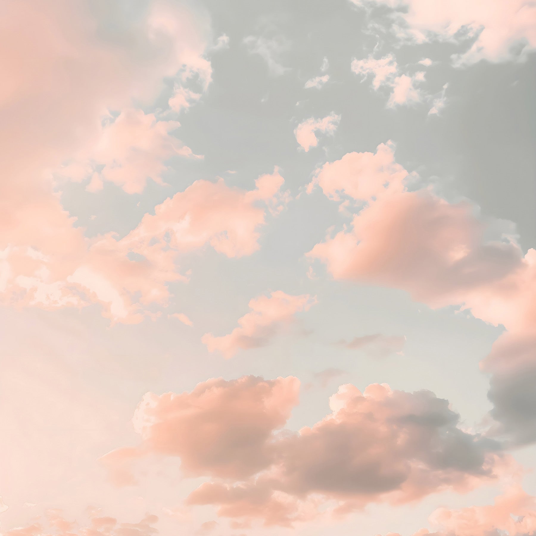 Peach Pastel Sky Dreamy Cloudscape Wall Mural
