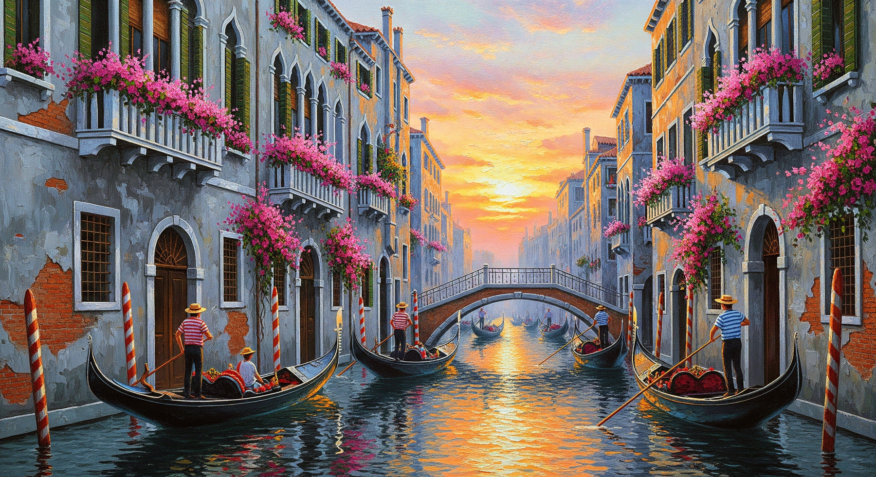 Canal Grande Sunrise Wall Mural