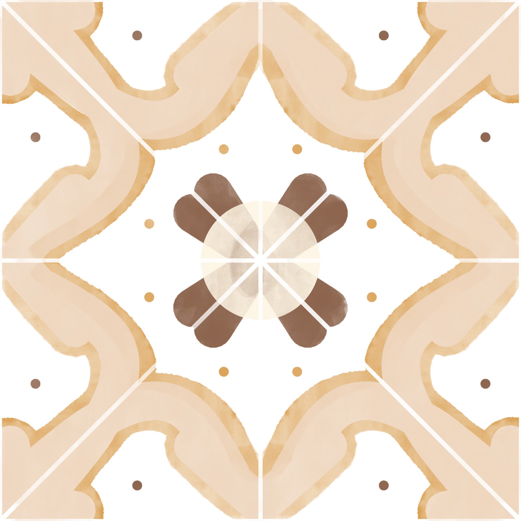 Classic Apricot Kitchen Tiles Wallpaper⁠