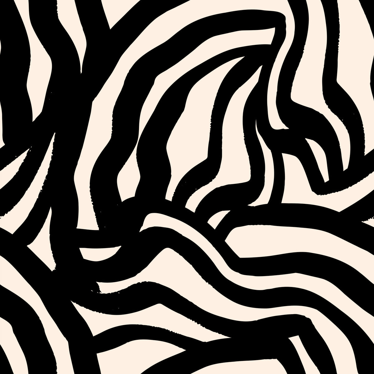 Hand Painted Wavy Black Lines Wallpaper⁠ in your room — zoomed
