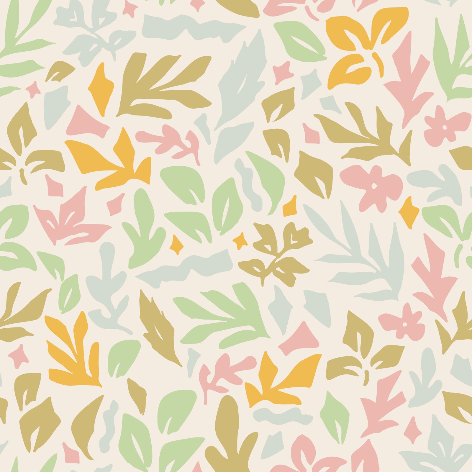 Abstract Botanical Shapes Wallpaper⁠