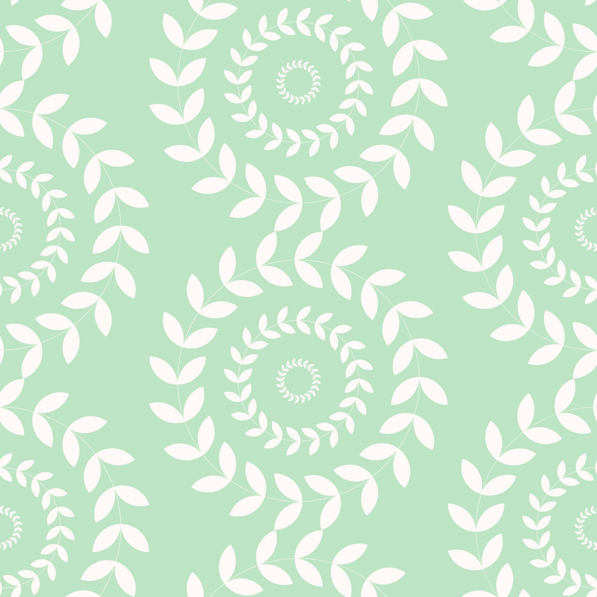 Subtle Geometric Botanical Ornament Wallpaper⁠ in your room — zoomed