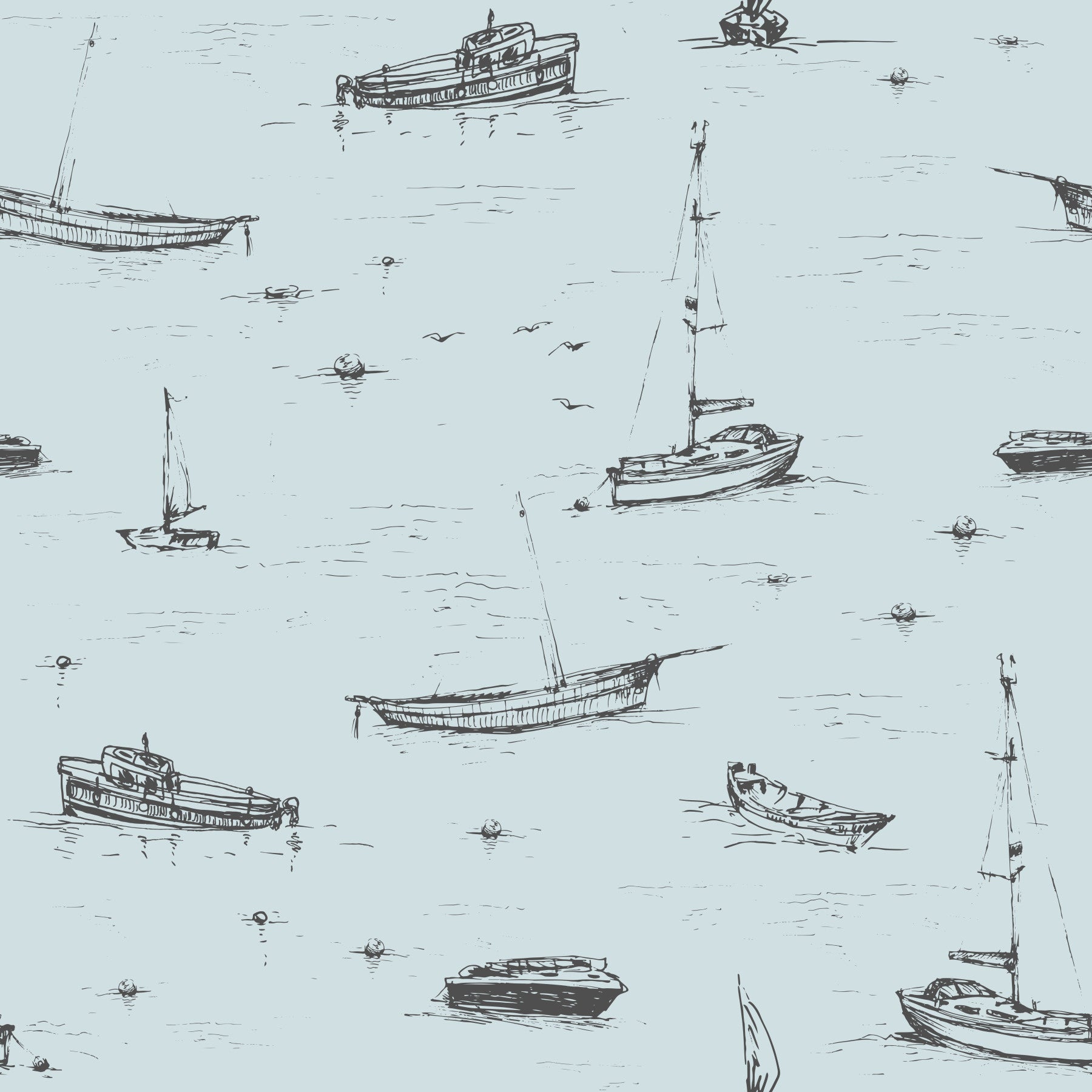 Sketched Boats Wallpaper⁠