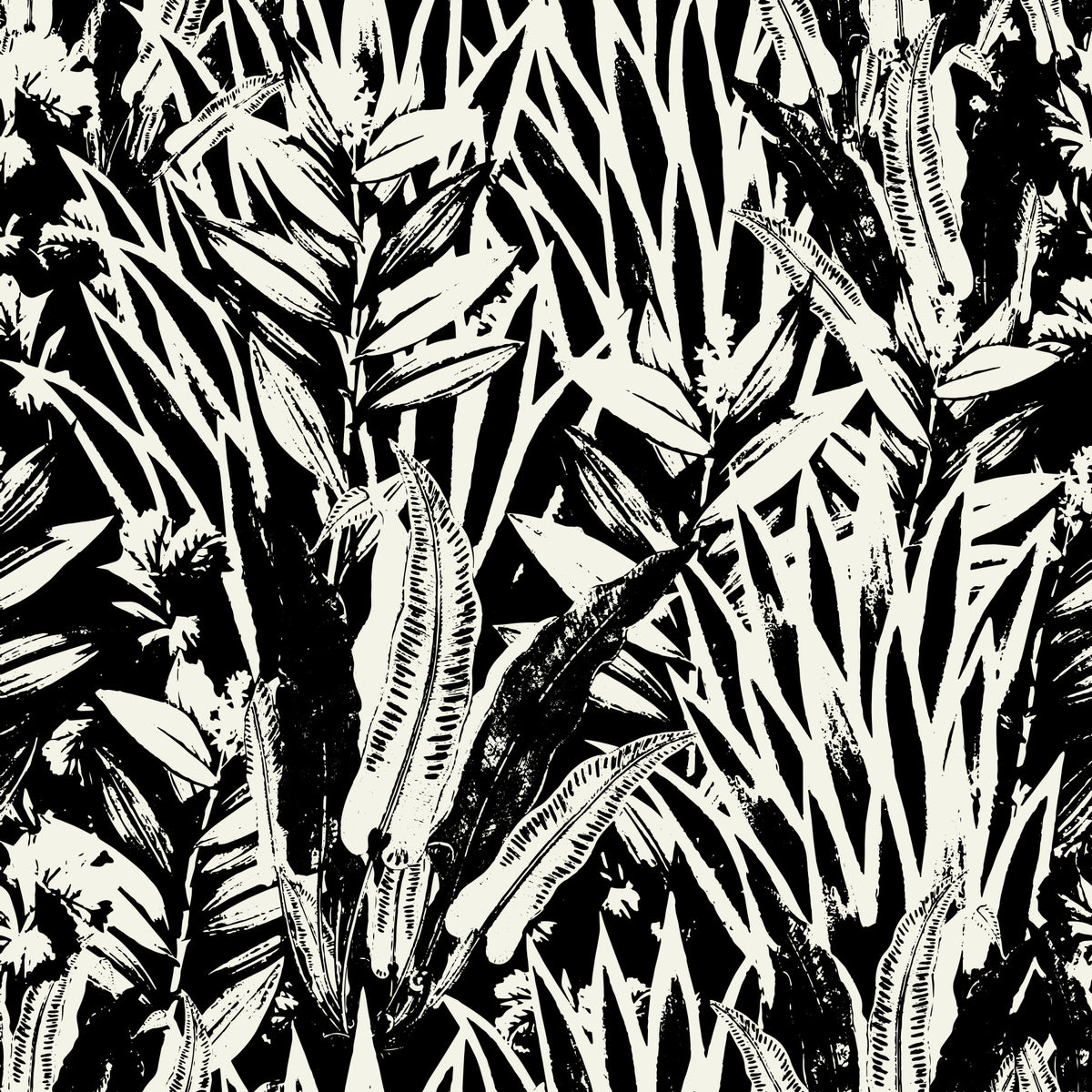 Monochrome Leaves Wallpaper⁠ in your room