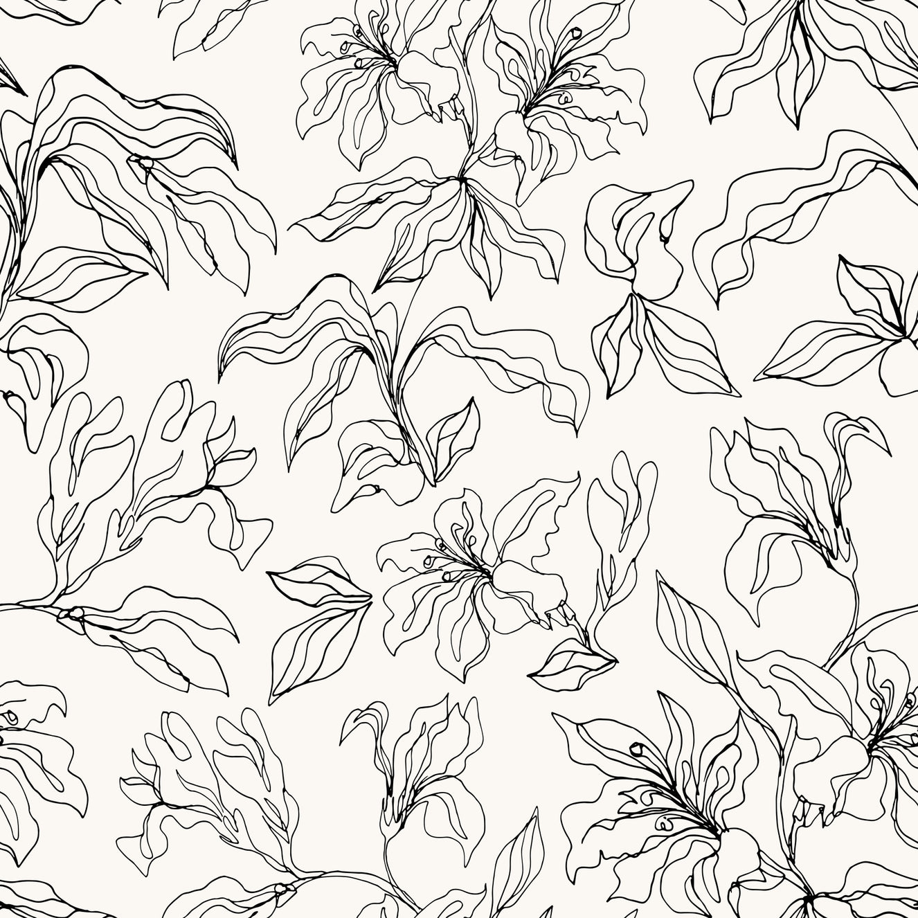Outlined Lilies Wallpaper⁠