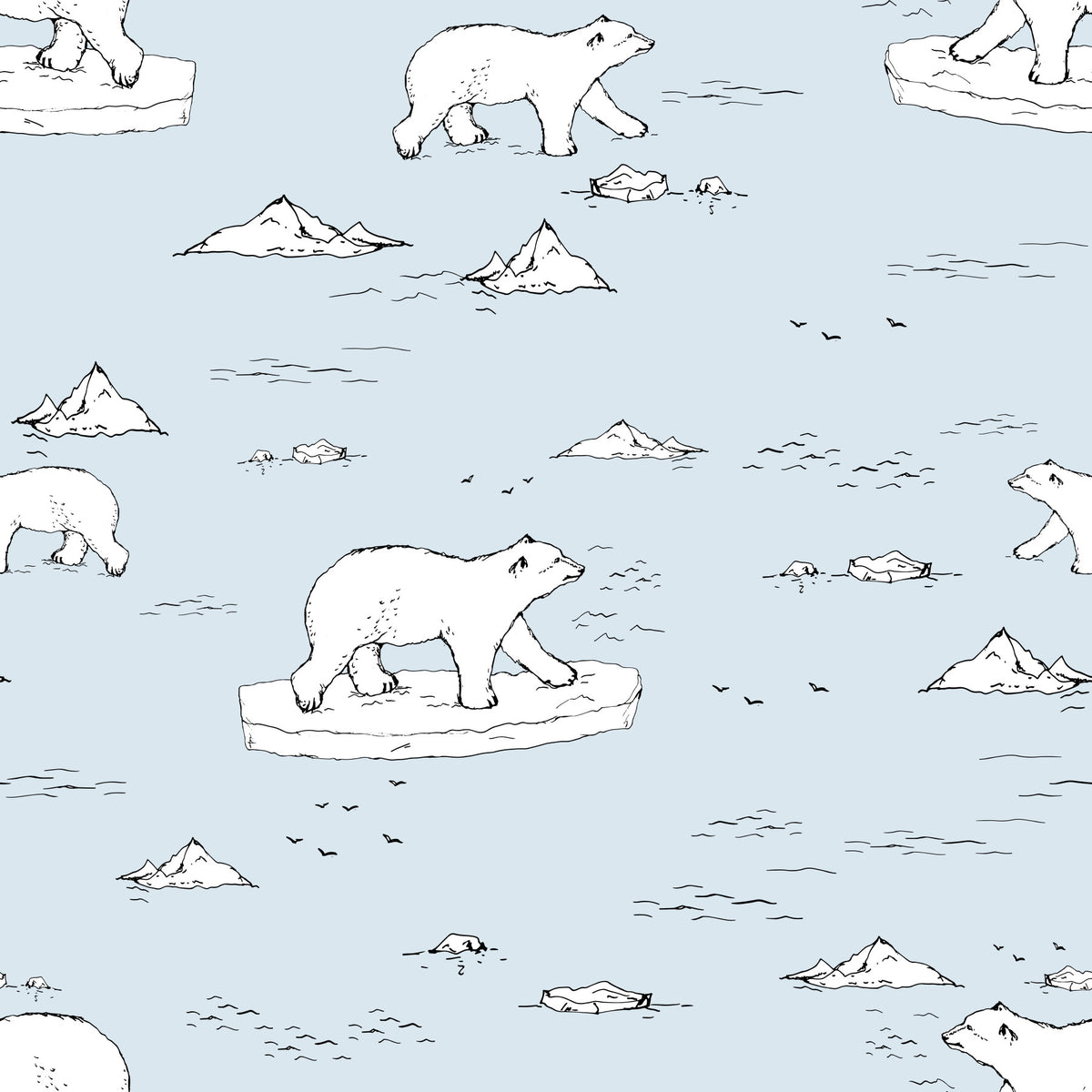 Hand-drawn Polar Bears Wallpaper⁠ in your room