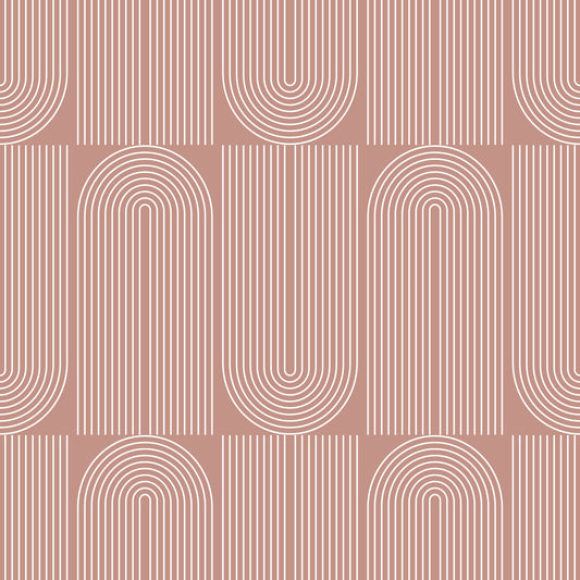 Creamy Geometric Outlined Wallpaper